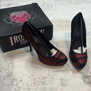 Rare Iron Fist The Sun Will Rise Japan Relief Platform Heels Size 8